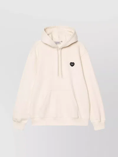 Carhartt Crewneck Sweater With Front Pocket And Hood In White