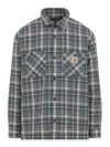 Carhartt Cronyn Shirt Jacket Plaid Pattern In Gray