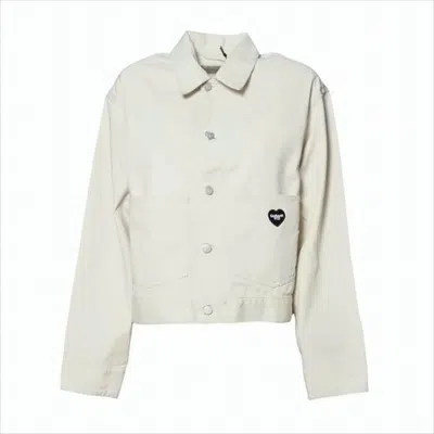 Carhartt Cropped Cotton Jacket With Classic Collar In White
