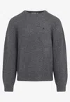 Carhartt Crew Neck Sweater With Ribbed Cuffs And Hem In Green
