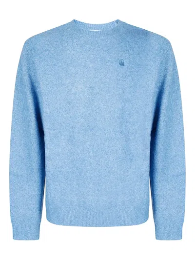 Carhartt Curtis Logo-patch Sweater In Blue