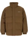 Carhartt Quilted High Collar Jacket With Front Pockets In Brown