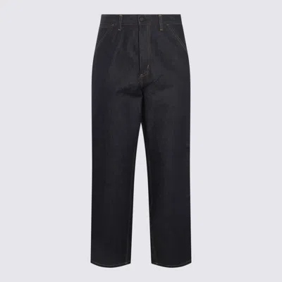 Carhartt Dark Blue Cotton Jeans In Black