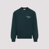 Carhartt Dark Green Logo Sweatshirt In Blue