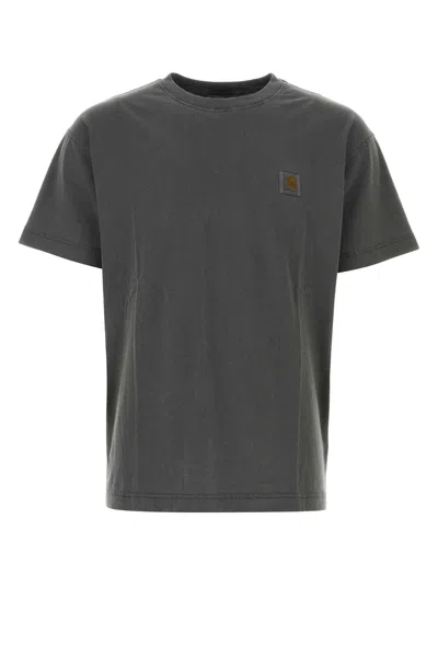 Carhartt Dark Grey Cotton Oversize S/s Nelson T-shirt In Charcoal