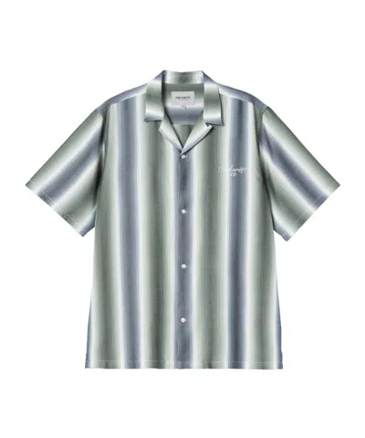 Carhartt Dashner Stripe Shirt In Park / White