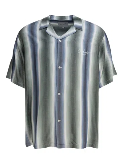 CARHARTT DASHNER STRIPED EMBROIDERED-LOGO SHIRT
