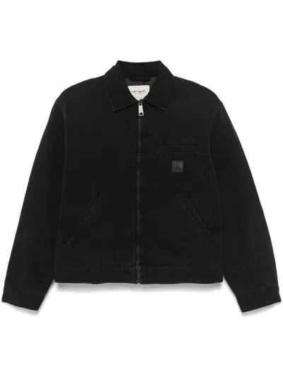 Carhartt Dayton Jacket In Stone Canvas Black