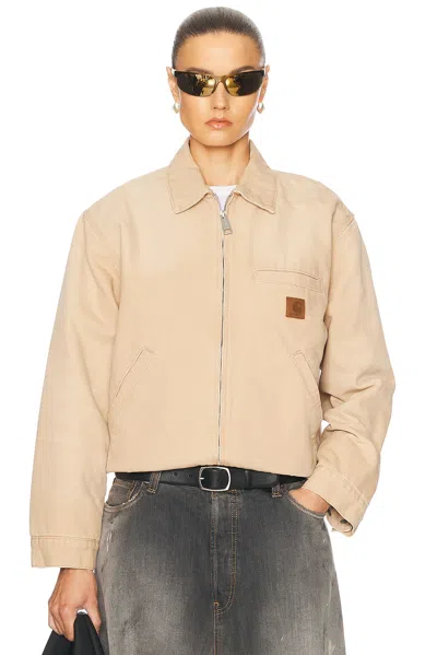 Carhartt Dayton Organic Cotton Canvas Zip Jacket In Dusty Brown