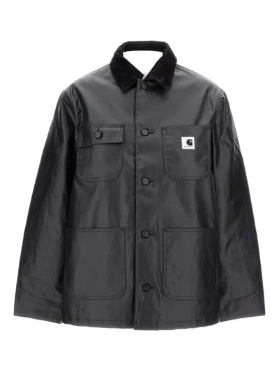 Carhartt Dean Michigan Corduroy-collar Jacket In Black
