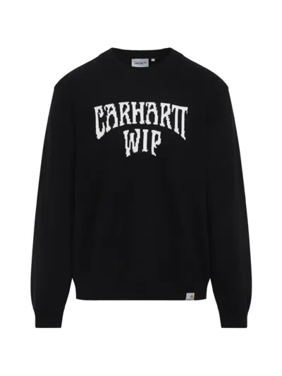 Carhartt Wip Deck Logo-intarsia Sweater In Black
