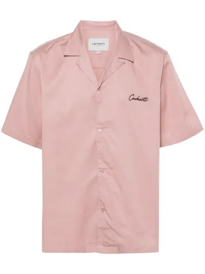 Carhartt Delray Shirt Men Pink In Tencel