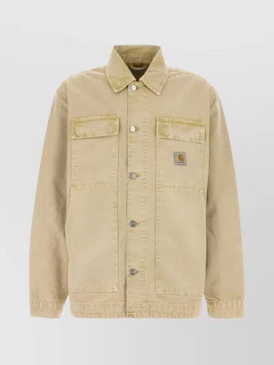 CARHARTT DENIM ARCTIC JACKET COLLARED LONG SLEEVES