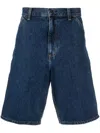 Carhartt Rear Logo-patch Denim Shorts In Blue