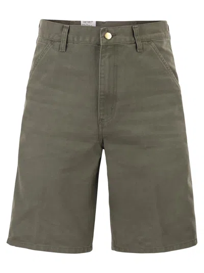 Carhartt Denim Bermuda Shorts With Logo On The Back In Green
