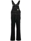 Carhartt Denim Dungarees With Adjustable Straps In Black