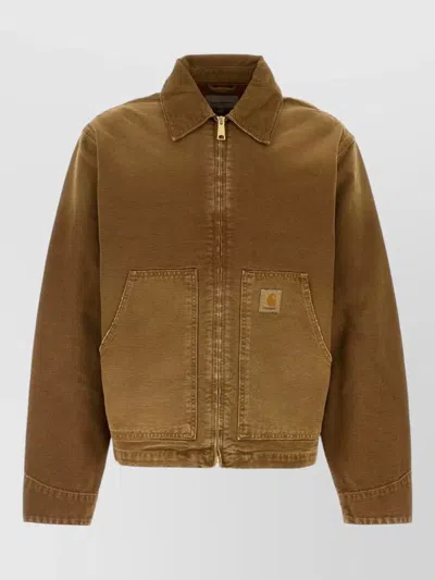 Carhartt Denim Og Arcan Jacket Buttoned Cuffs In Green