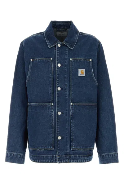 Carhartt Og Chore Coat Organic Cotton Dearborn Canvas In Blue