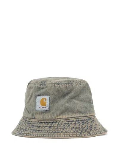 Carhartt Denim Patch Bucket Hat In Blue