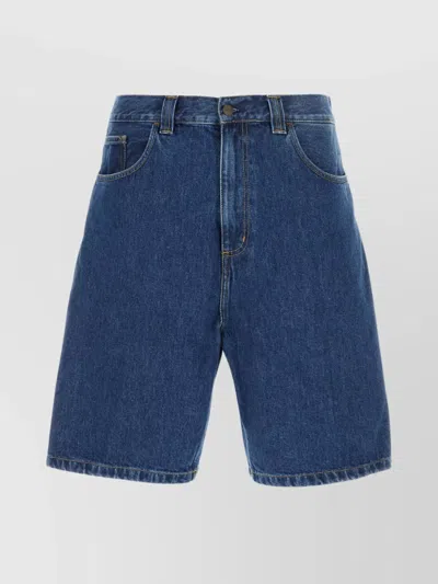 Carhartt Denim Shorts With Back Patch Pockets In Blue