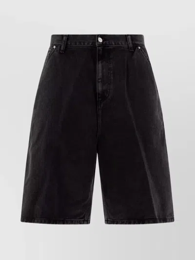 Carhartt Denim Shorts With Rivet And Pocket Accents In Black