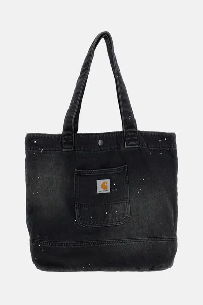 Carhartt Denim Tote Bag 'smith' In Black