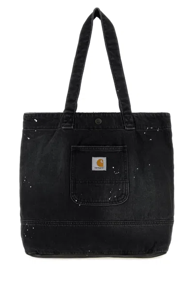 Carhartt Black Denim Denim Tote In Pattern