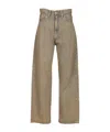 Carhartt Denim Trousers With Belt Loops In Brown