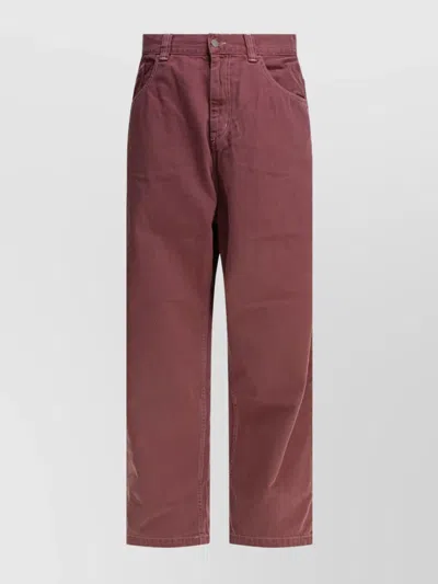Carhartt Denim Trousers With Pockets And Loops In Pink