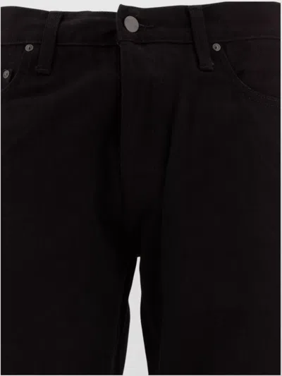 Carhartt Denim Trousers With Rivet And Pocket Accents In Black