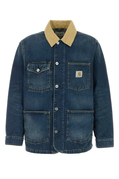 Carhartt Denim Warren Chore Coat In Blue