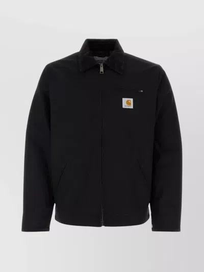Carhartt Detroit Cotton Jacket Corduroy Collar In Black