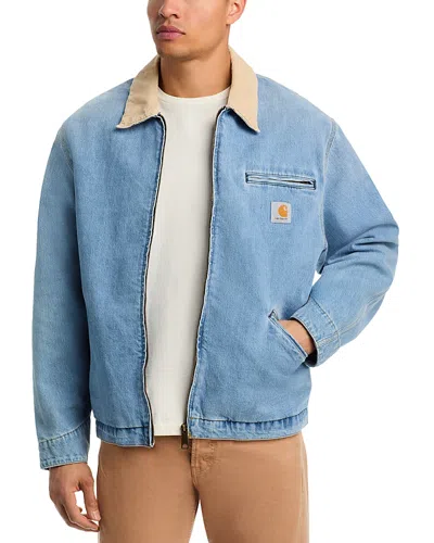 Carhartt Zipped Chest-pocket Denim Jacket In Blue