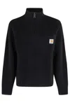 Carhartt Detroit Half Zip Acrylic Blend Sweater In Black