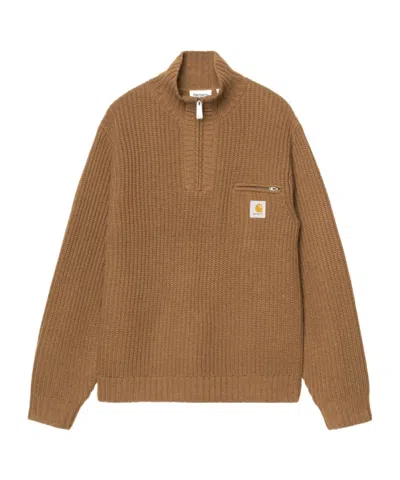 Carhartt Wip Detroit Brown Wool Blend Sweatshirt