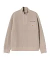 Carhartt Half-zip Knitted Pullover With Ribbed Texture In Neutral