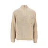 Carhartt Half-zip Knitted Pullover With Ribbed Texture In Nude