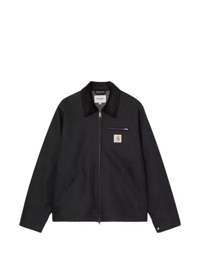 Carhartt Og Detroit Jacket In Bradenton Denim In Black