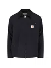 Carhartt Structured Collared Front Pocket Long Sleeve Jacket In Black  