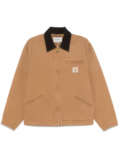 Carhartt Og Detroit Corduroy-collar Jacket In Neutral