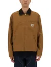 Carhartt Detroit Cotton Canvas Zip Jacket In Brown