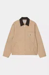 Carhartt Og Detroit Jacket Peanut/black (aged Canvas) In Dusty H Brown Tobacco