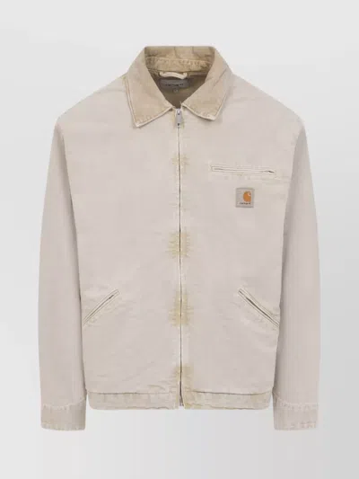 Carhartt Detroit Jacket Organic Cotton Long Sleeves In Gray