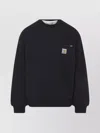 Carhartt Detroit Sweat Cotton Stone Washed Sweatshirts Black In Black