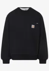 Carhartt Detroit Sweat Cotton Stone Washed Sweatshirts Black In Black