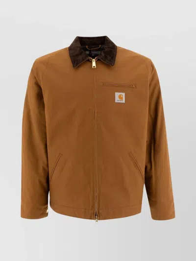 Carhartt Detroit Style Jacket Featuring Adjustable Elements In Brown