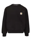 Carhartt Detroit Sweat Cotton Stone Washed Sweatshirts Black In Multi