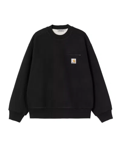 Carhartt Zip-pocket Sweatshirt In Black