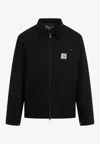 Carhartt Structured Collared Front Pocket Long Sleeve Jacket In Black