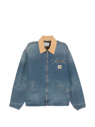 Carhartt Detroit Zip-up Denim Jacket In Blue